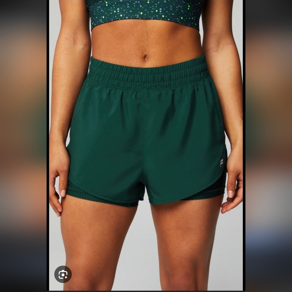 Fabletics Teal Running Shorts...size:M